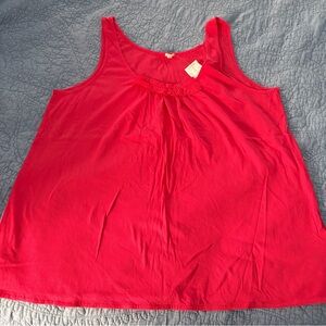 NWT J. Crew Bright Fuchsia Sleeveless Tank Top with Chiffon Detail